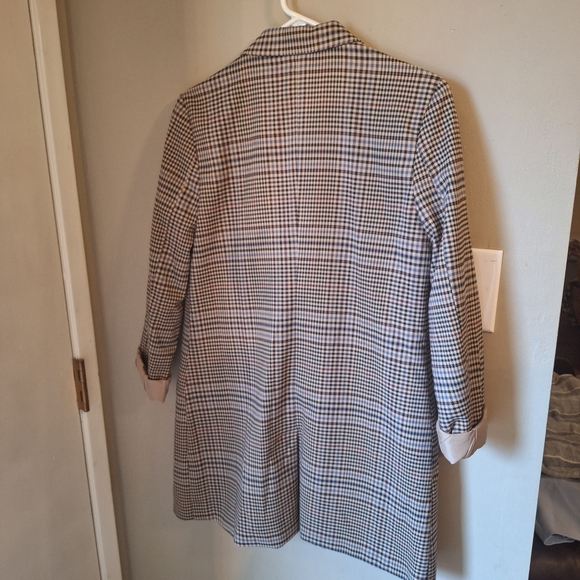 BB Dakota Brown Longline Houndstooth Blazer jacket size small - Picture 10 of 12